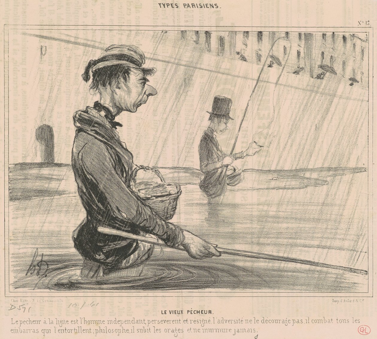 De Oude Visser door Honoré Daumier