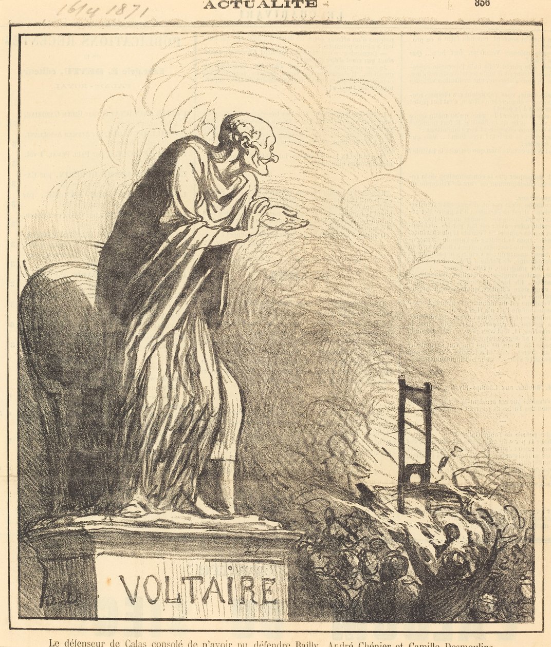 De verdediger van Calas getroost... door Honoré Daumier