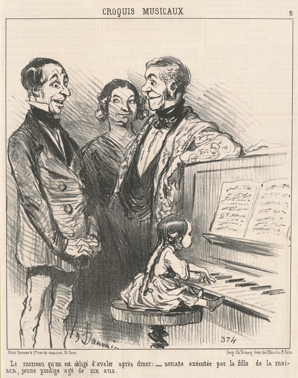 Het stuk dat men verplicht is door te slikken door Honoré Daumier
