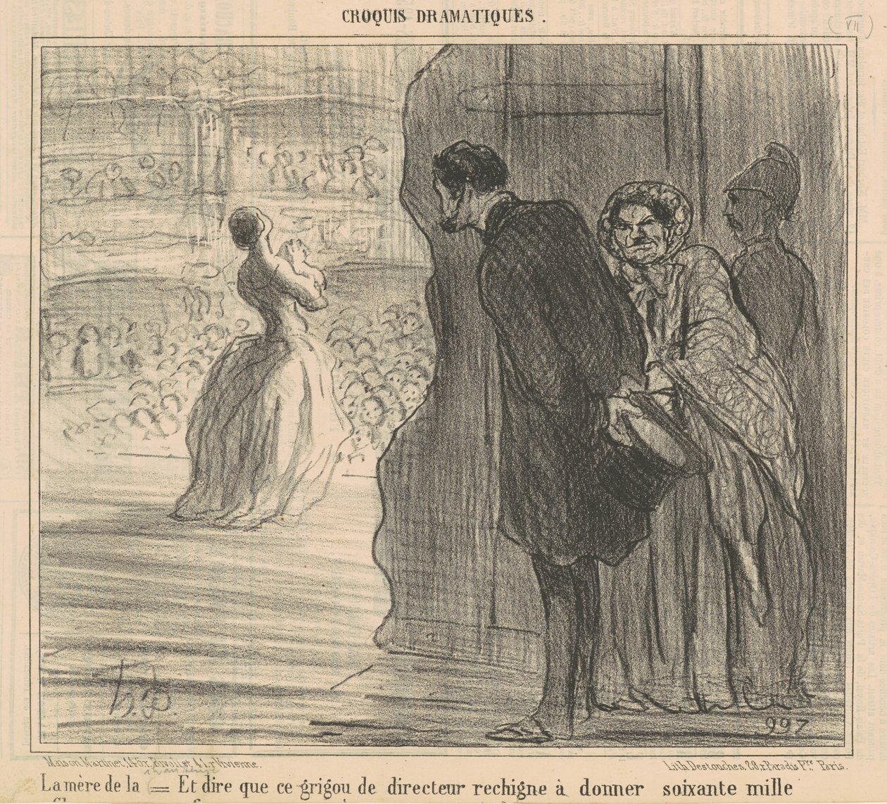 De moeder van de zangeres door Honoré Daumier