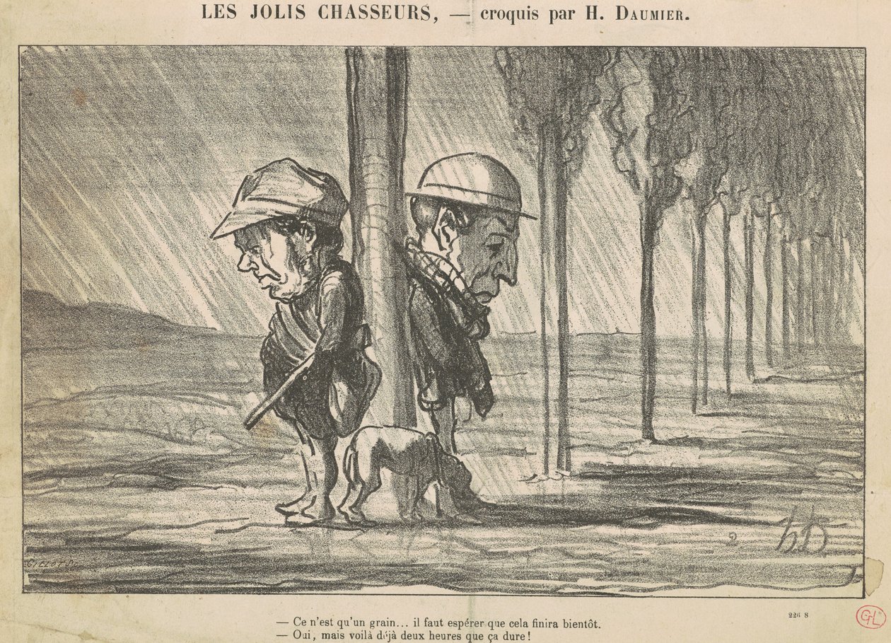 De mooie jagers door Honoré Daumier