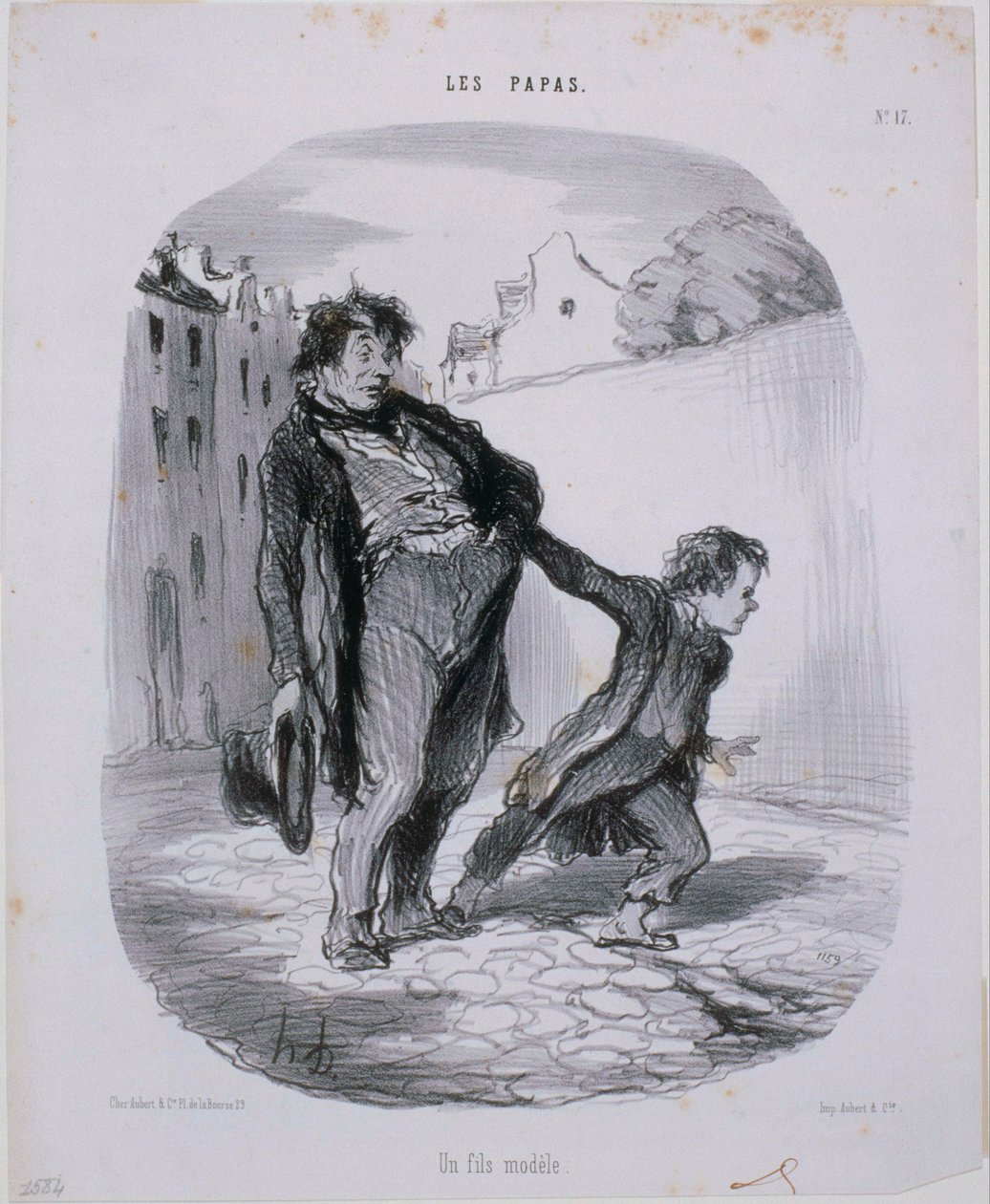 De Vaders - Een modelzoon door Honoré Daumier