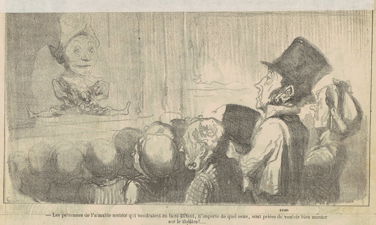 De mensen van de vriendelijke samenleving die ... door Honoré Daumier