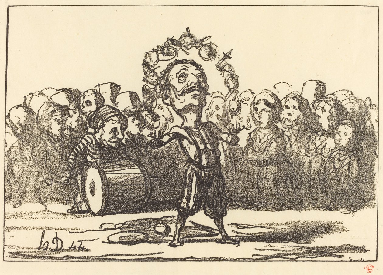 De acrobaten door Honoré Daumier