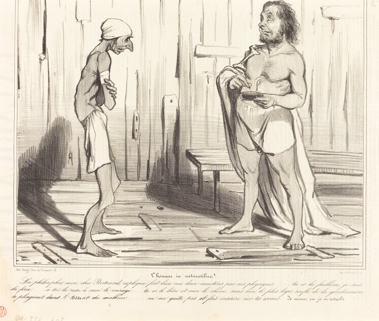 De man in naturalibus door Honoré Daumier