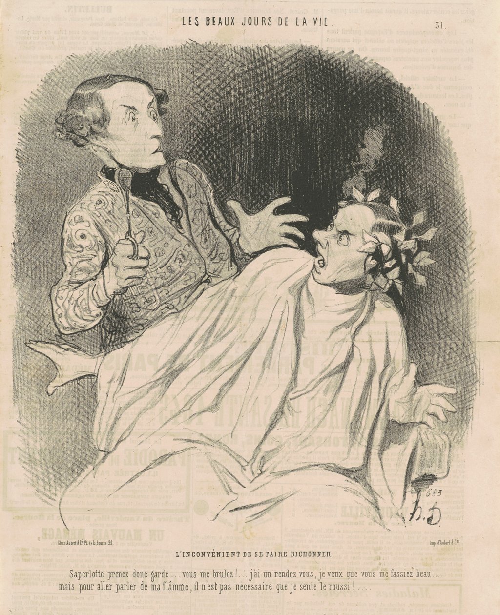 Het ongemak van verwend worden... door Honoré Daumier