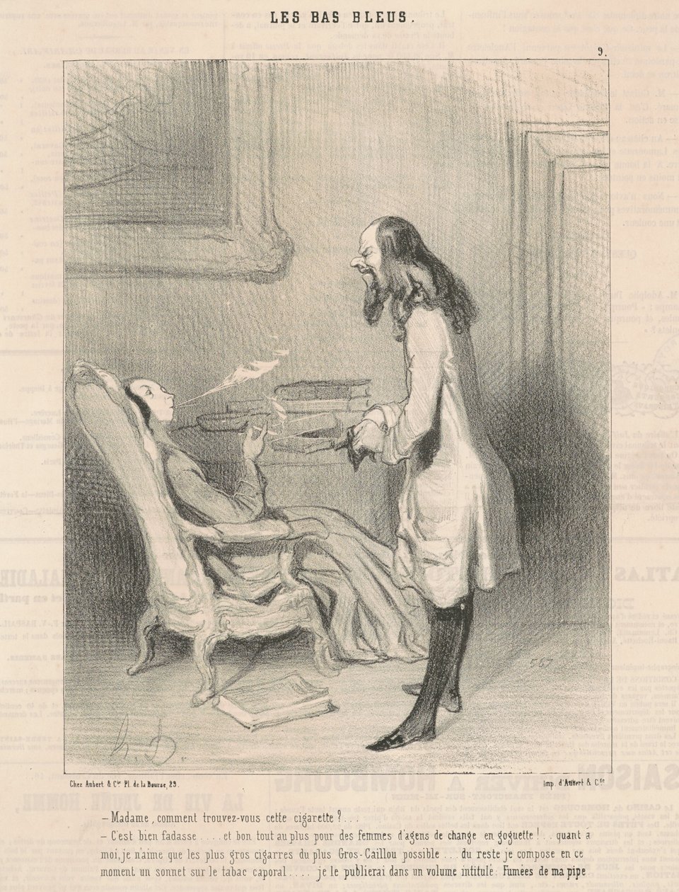 Mevrouw, hoe vindt u deze sigaret? door Honoré Daumier