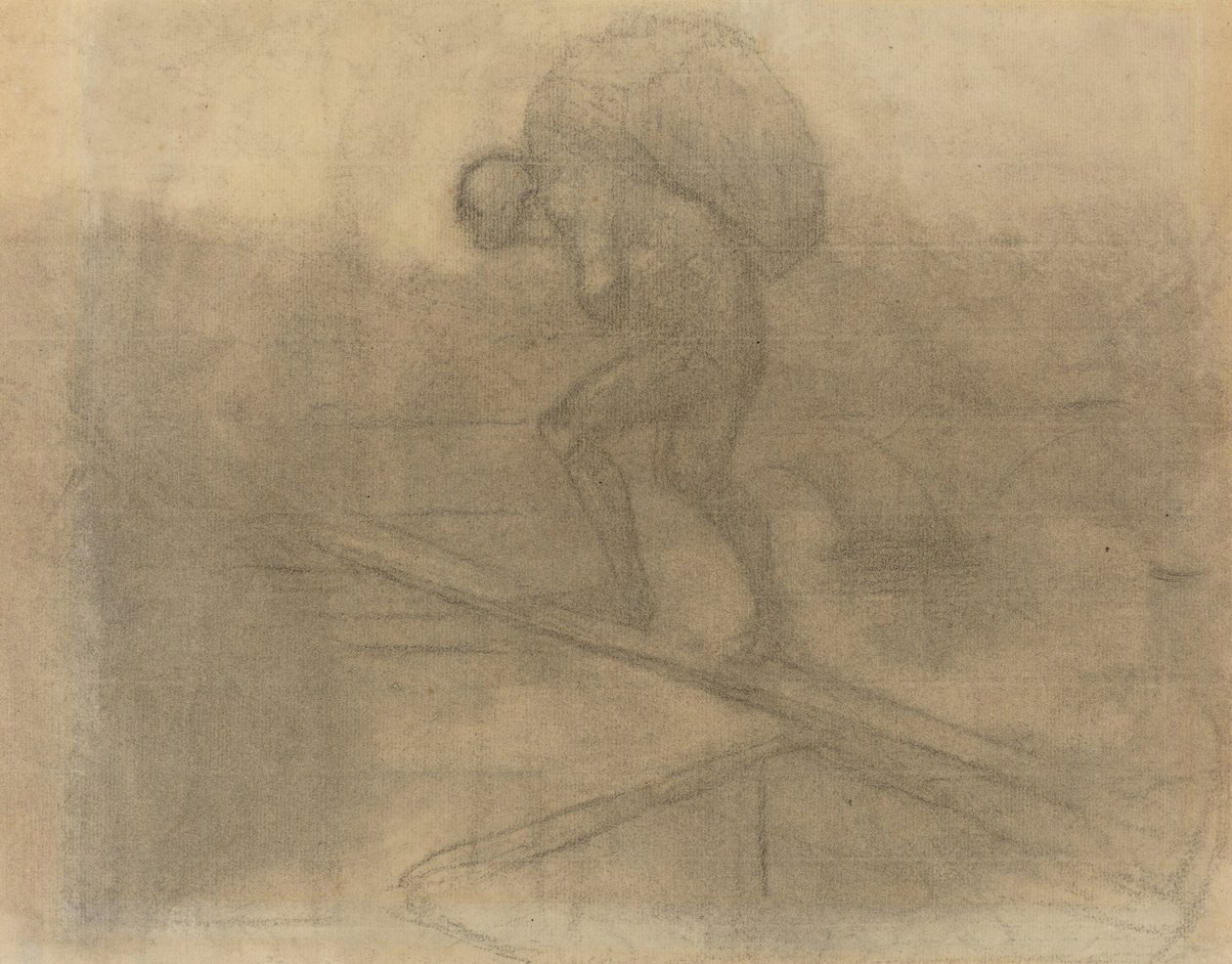 Man die een Zak Draagt door Honoré Daumier