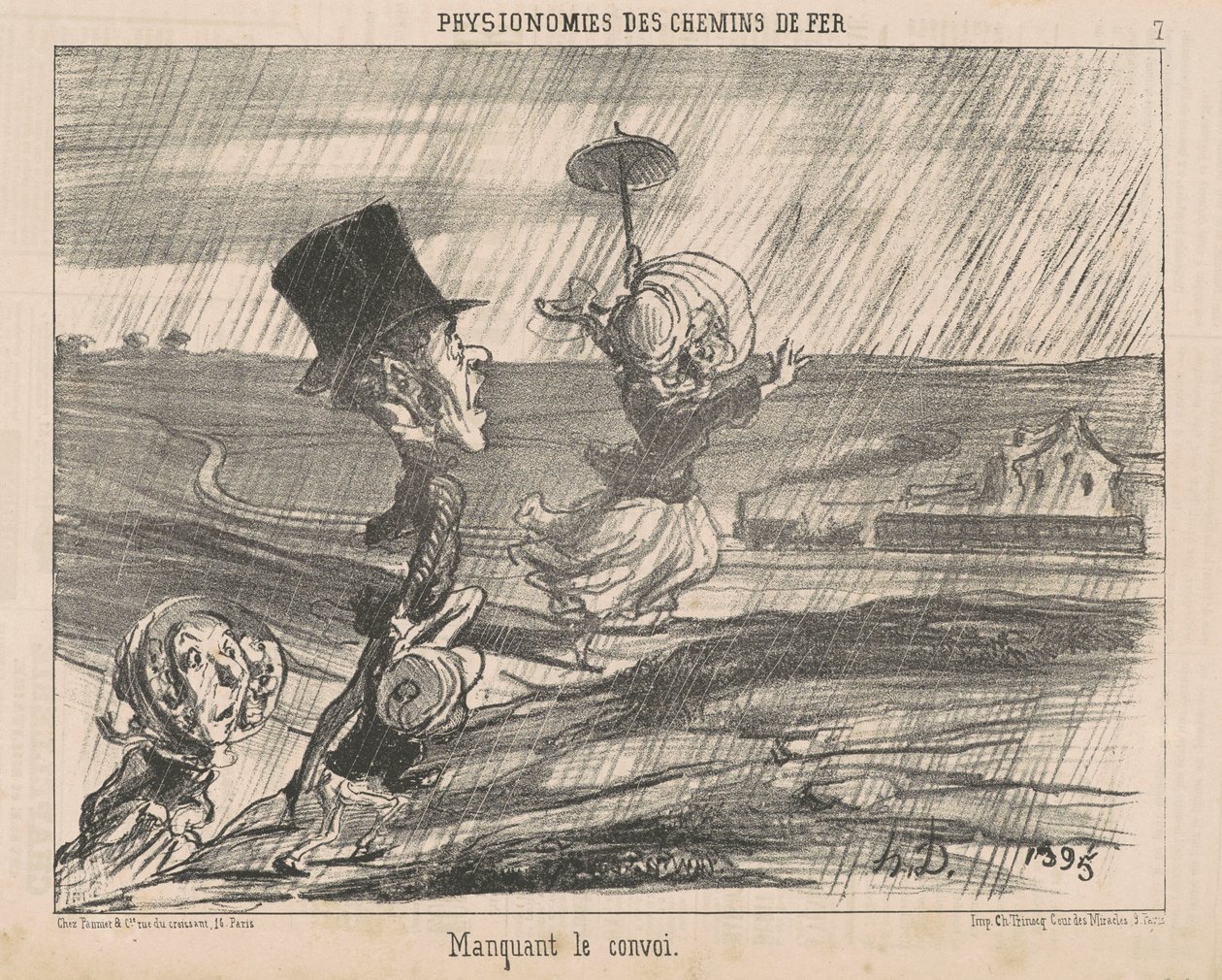 De trein missen door Honoré Daumier