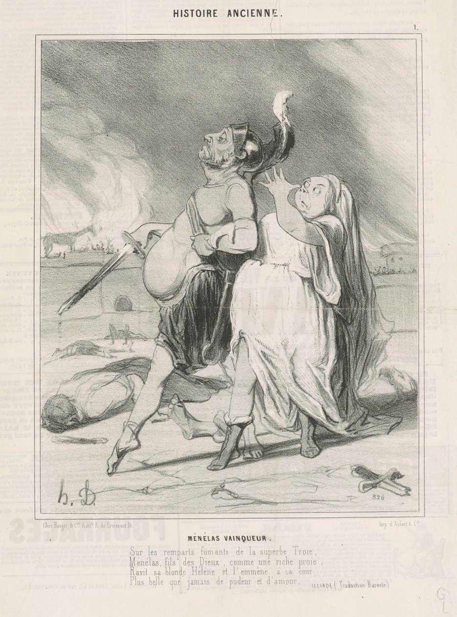 Menelaüs overwinnaar door Honoré Daumier