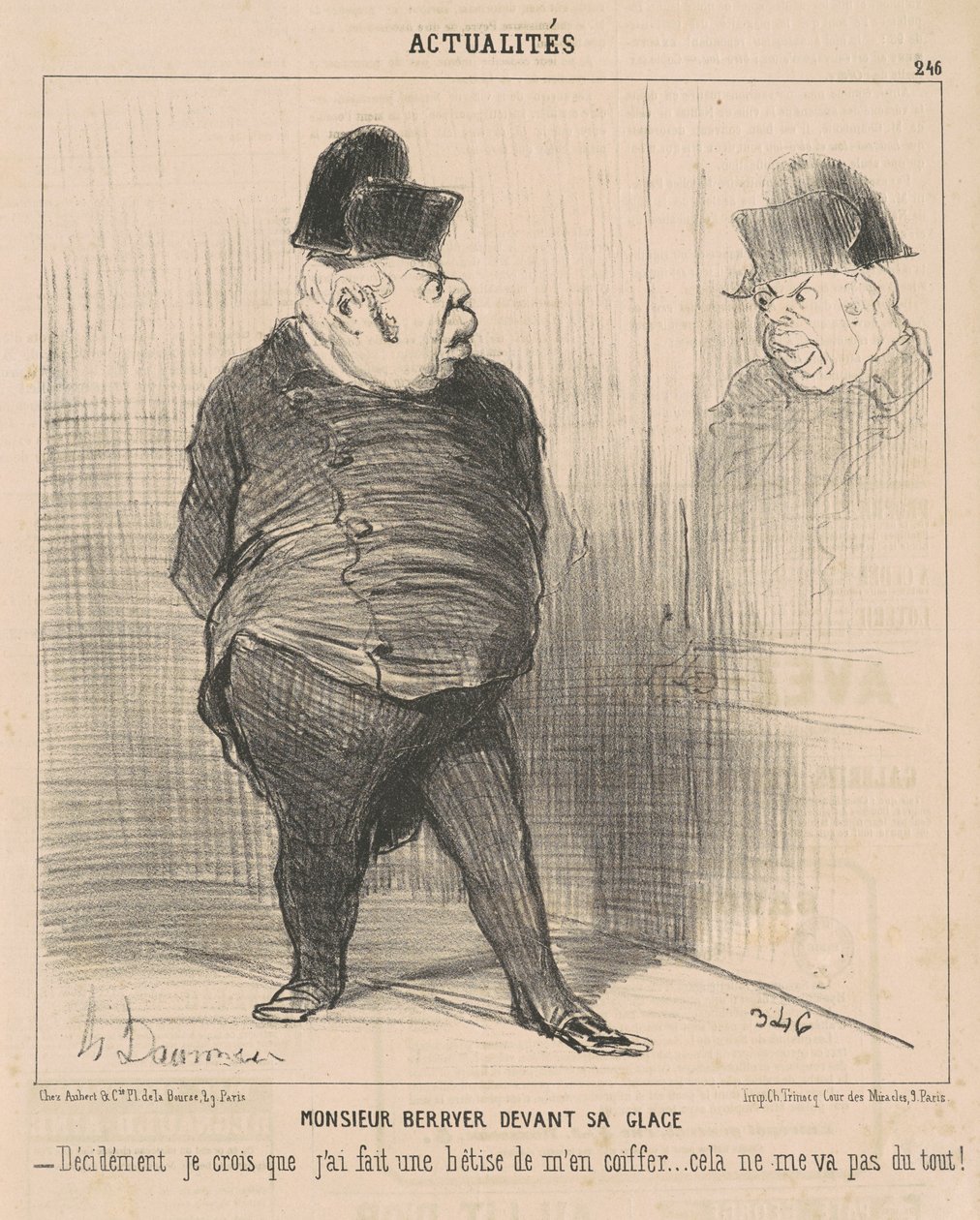 Meneer Berryer voor zijn spiegel... door Honoré Daumier
