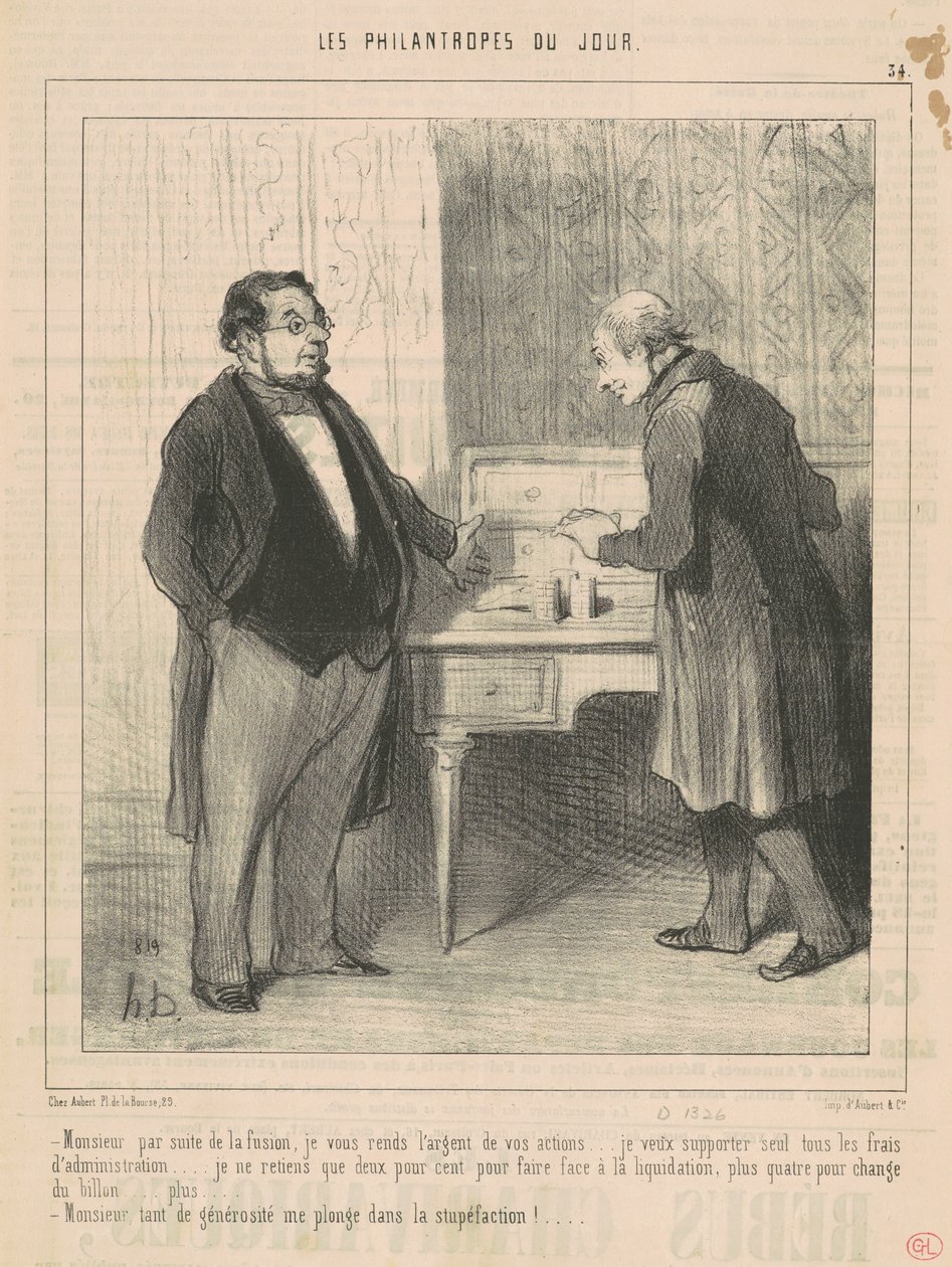 Meneer als gevolg van de fusie door Honoré Daumier