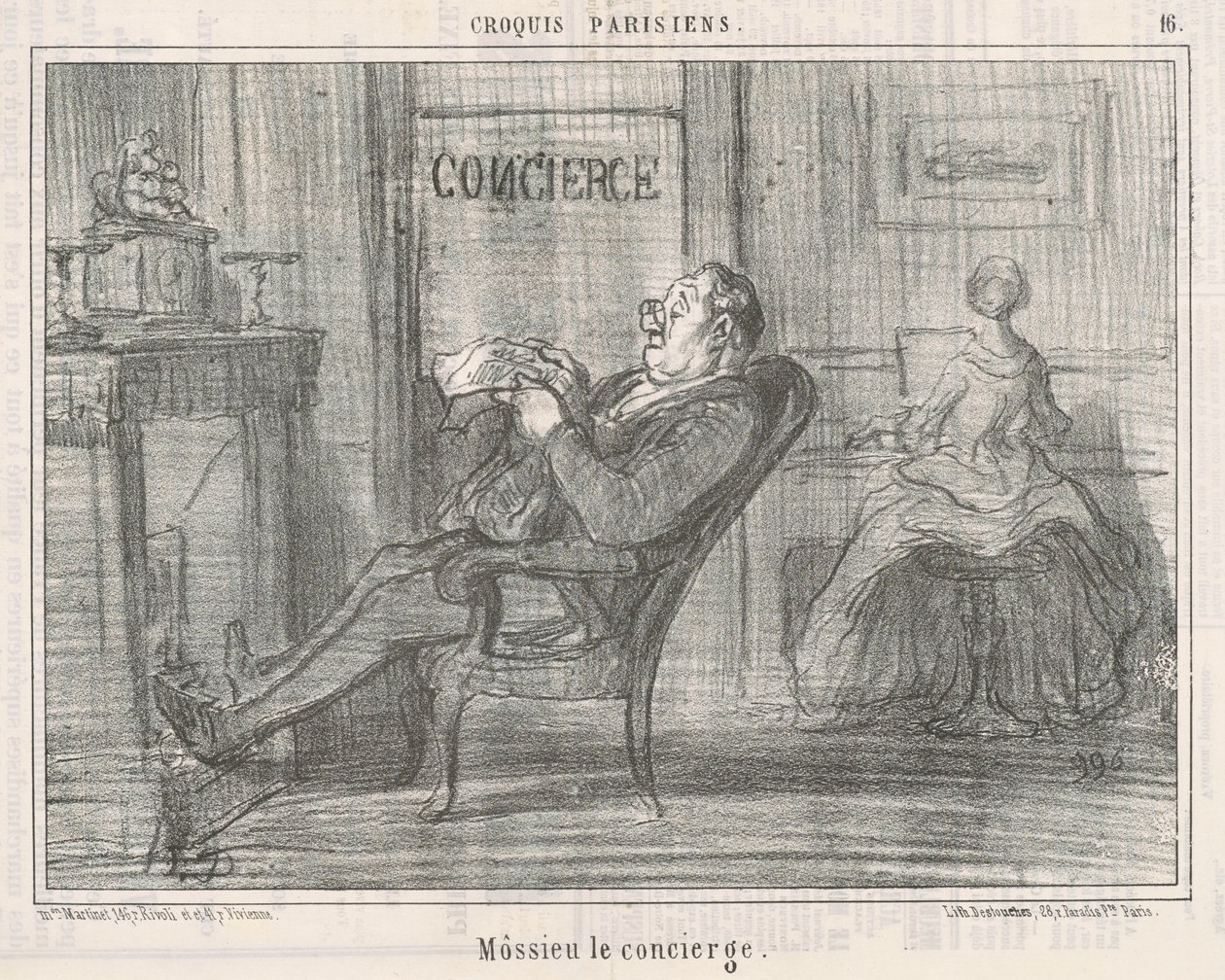Mossieu de conciërge door Honoré Daumier