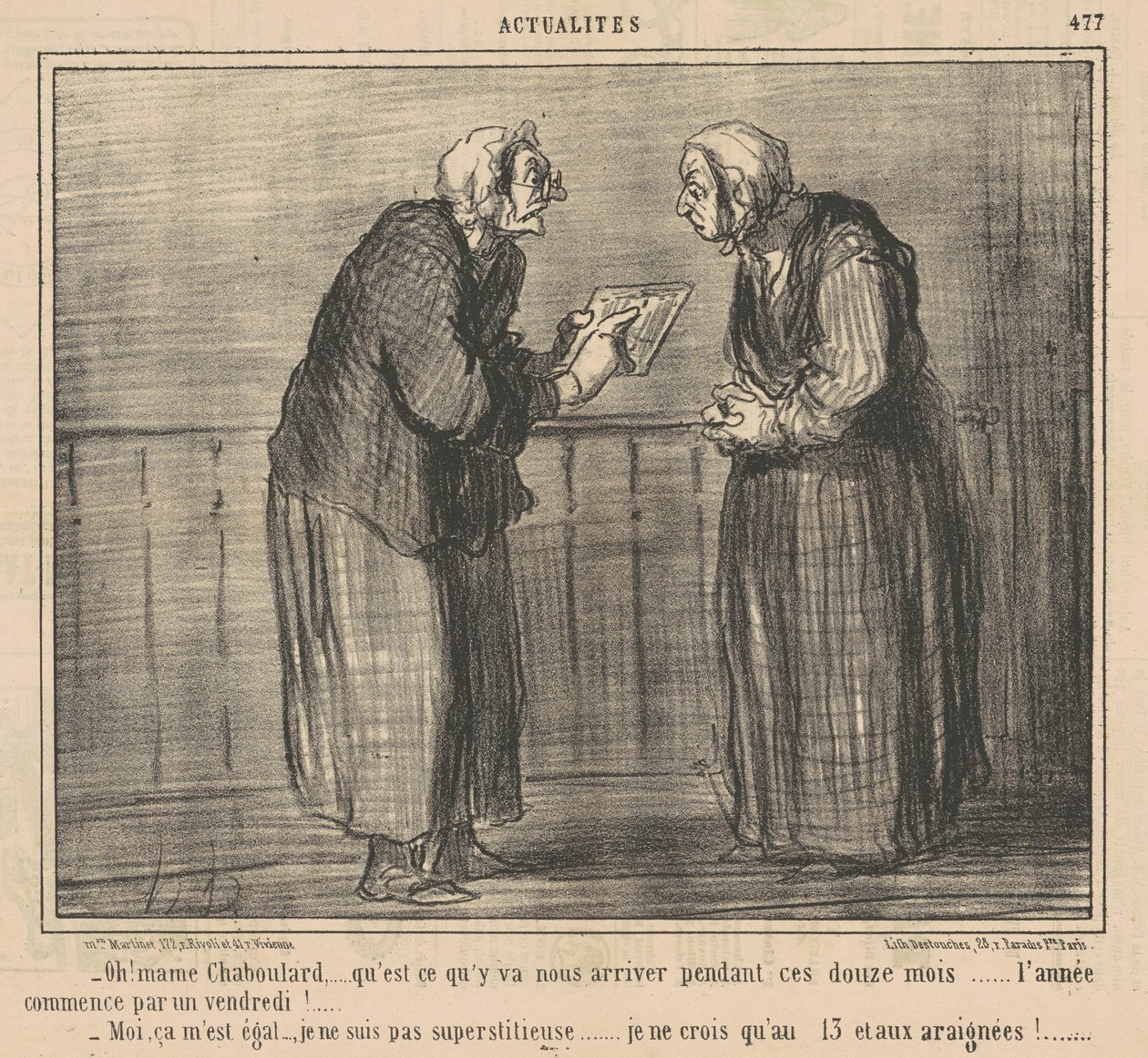 Oh! Mamechaboulard ... wat gaat er ... gebeuren ... door Honoré Daumier