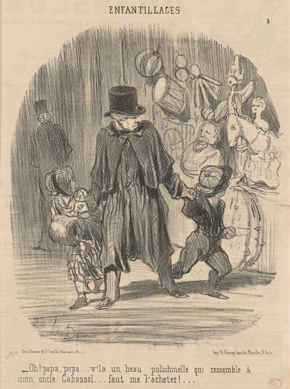 Oh! Papa, papa ... kijk een mooie ... door Honoré Daumier