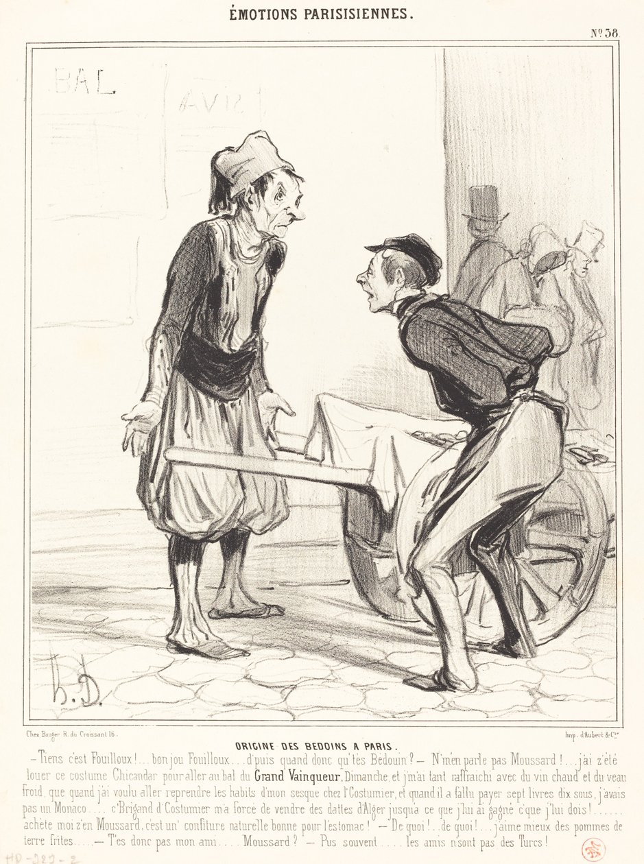 Oorsprong van de Bedoeïenen in Parijs door Honoré Daumier