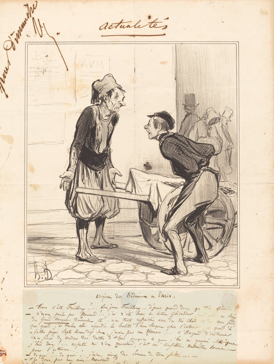 Oorsprong van de Bedoeïenen in Parijs door Honoré Daumier
