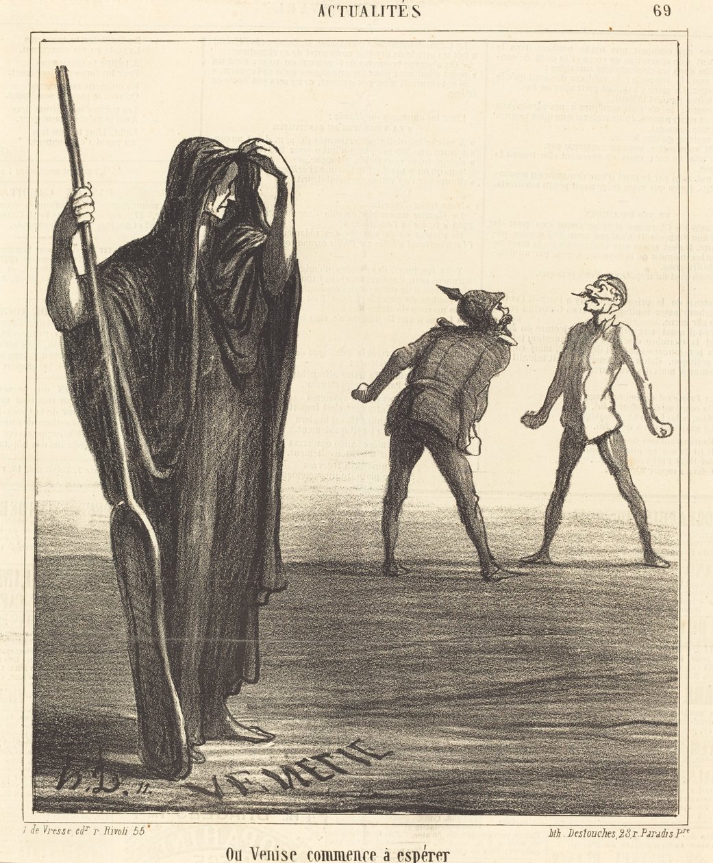 Waar Venetië begint te hopen door Honoré Daumier