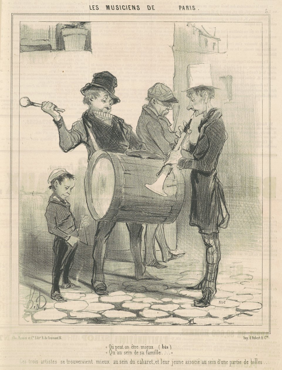 Waar kan men beter zijn... door Honoré Daumier
