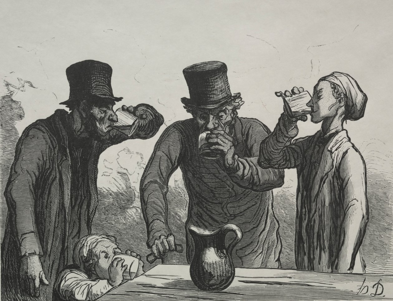 Physiologie du buveur: Les quatre âges door Honoré Daumier