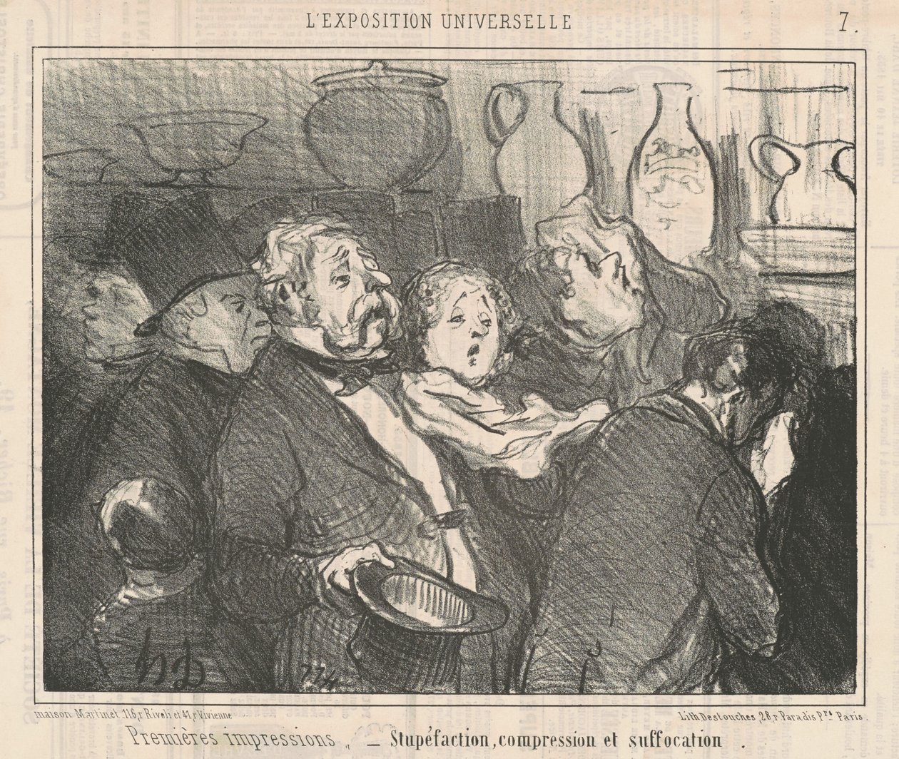 Eerste indrukken... Verbazing... door Honoré Daumier