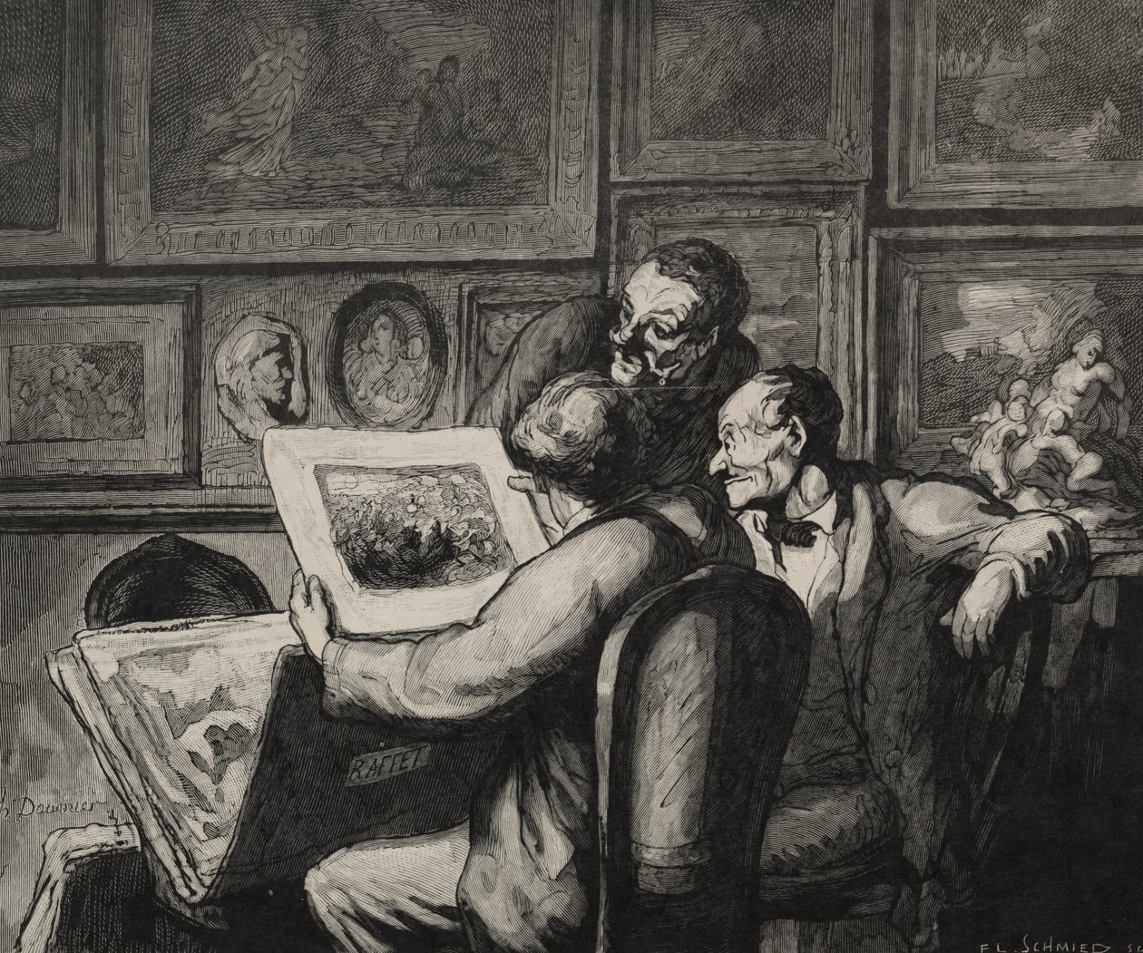 Prentliefhebbers door Honoré Daumier