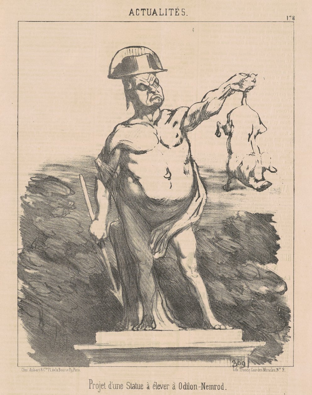 Ontwerp van een standbeeld ... voor Odilon-Nemrod door Honoré Daumier