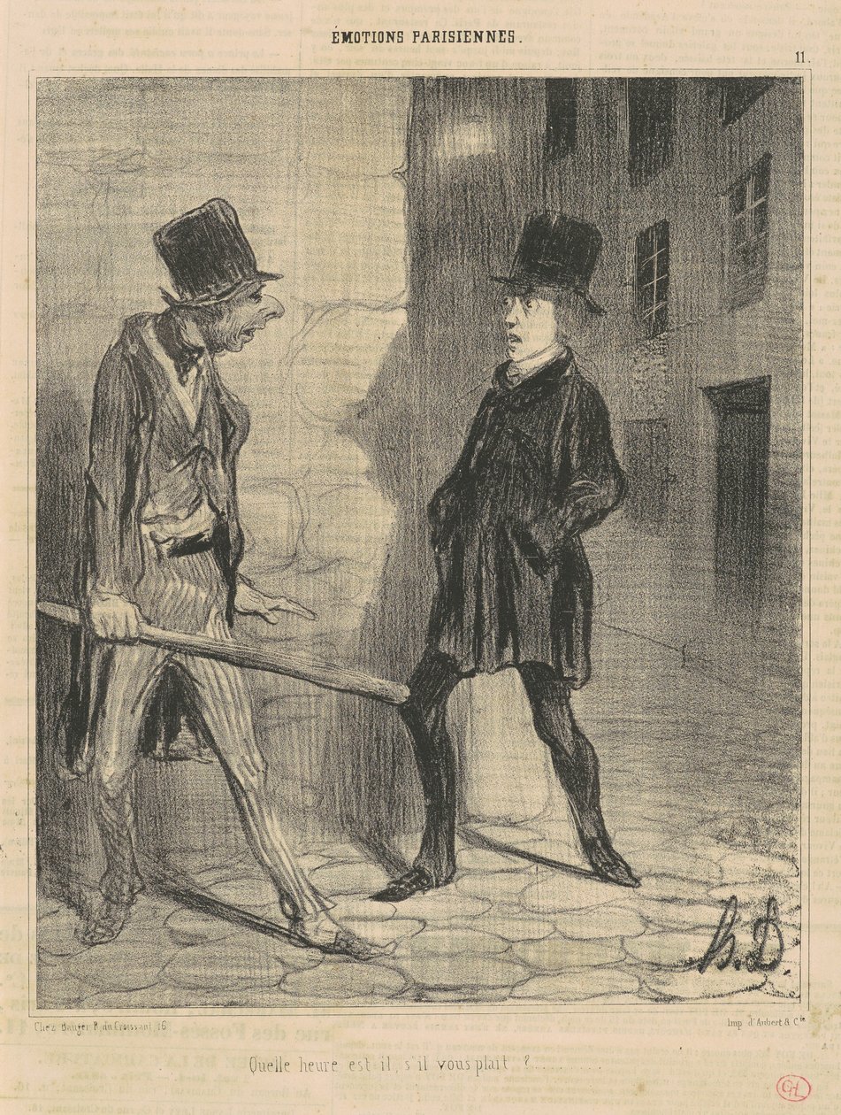 Hoe laat is het, alstublieft? door Honoré Daumier