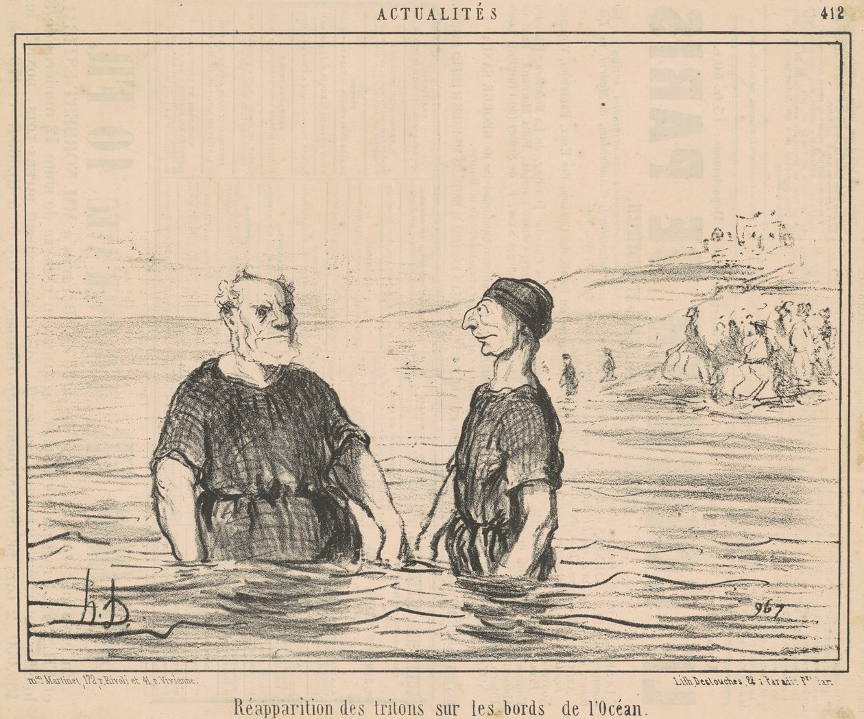 Heropkomst van de tritons ... van de oceaan door Honoré Daumier