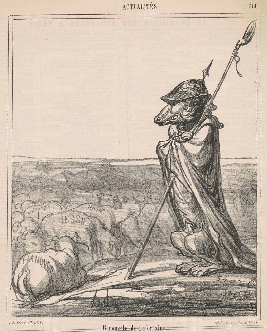 Vernieuwd van de fontein door Honoré Daumier
