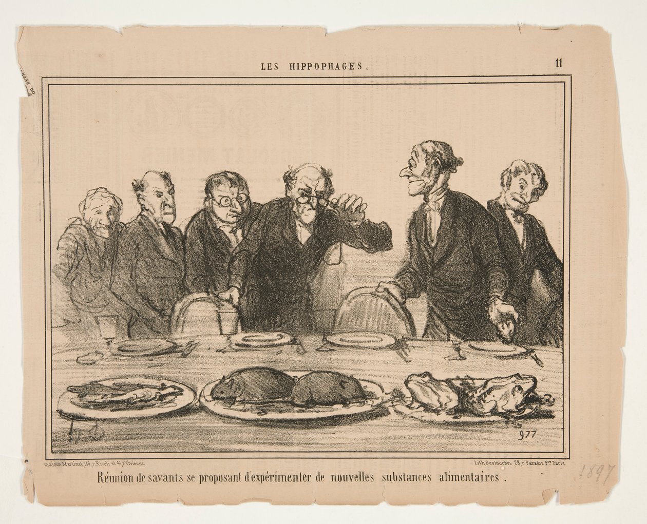 Reünie van geleerden door Honoré Daumier