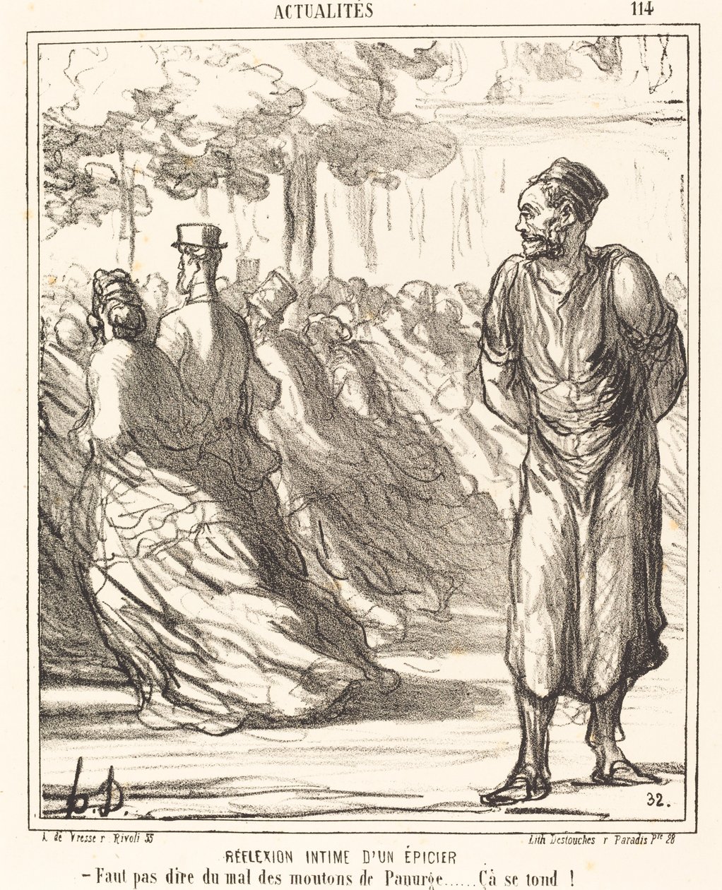Intieme Reflectie van een Kruidenier door Honoré Daumier