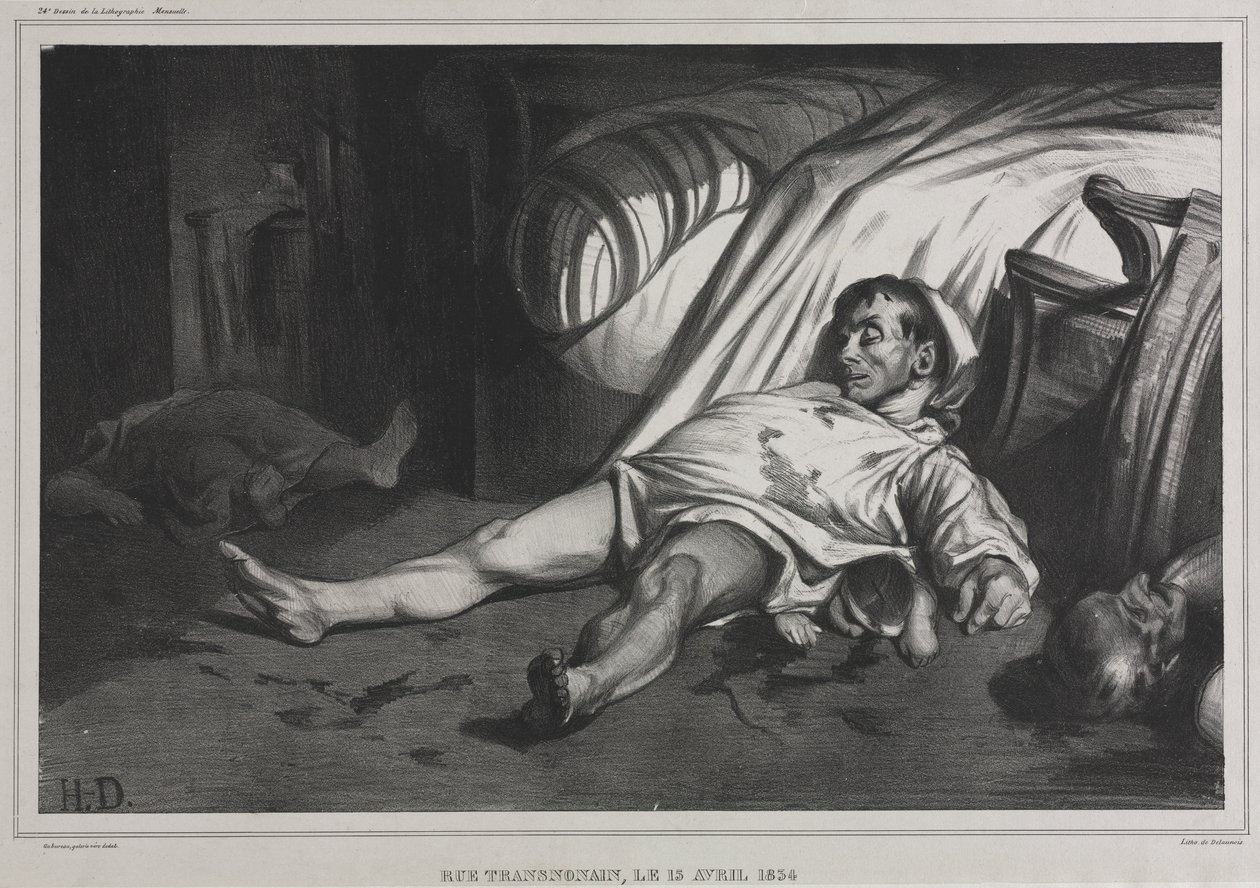 Rue Transnonain, 15 april 1834 door Honoré Daumier