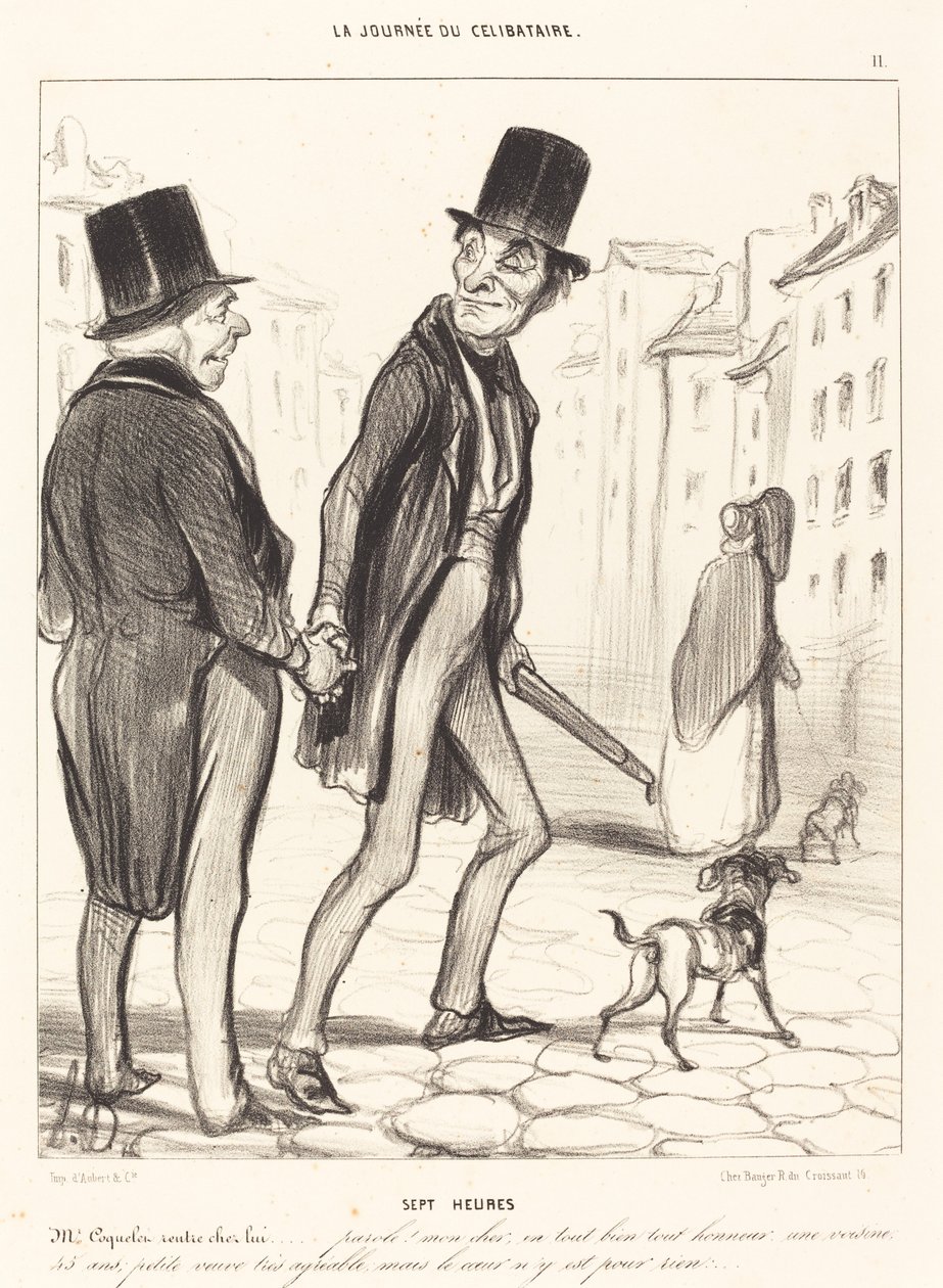 Zeven Uur door Honoré Daumier