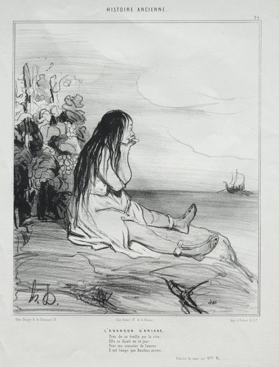 Het Verlaten van Ariadne door Honoré Daumier