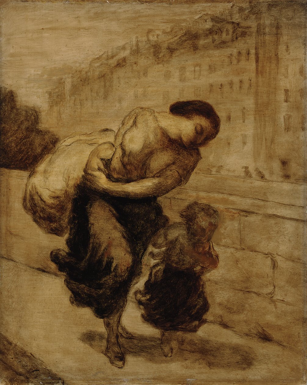 De Last, c.1855-1856 door Honoré Daumier