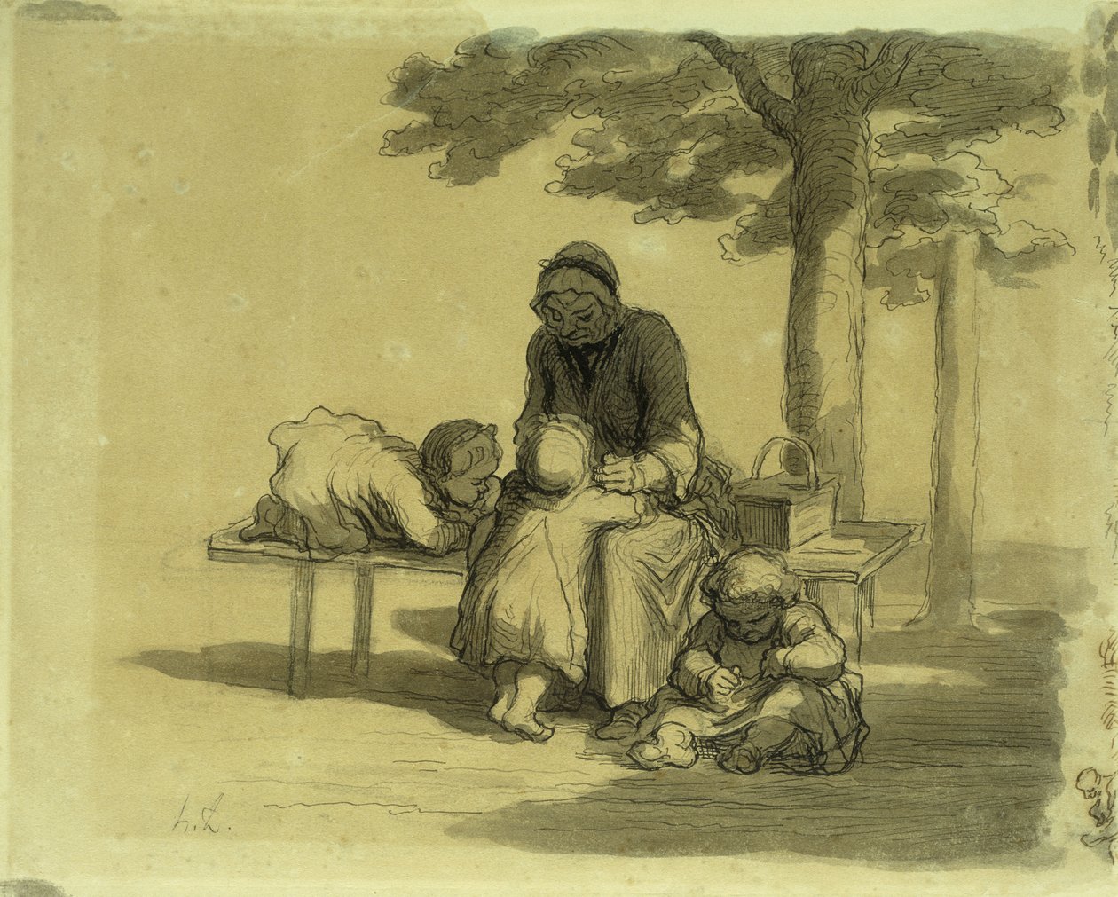 De grootmoeder door Honoré Daumier