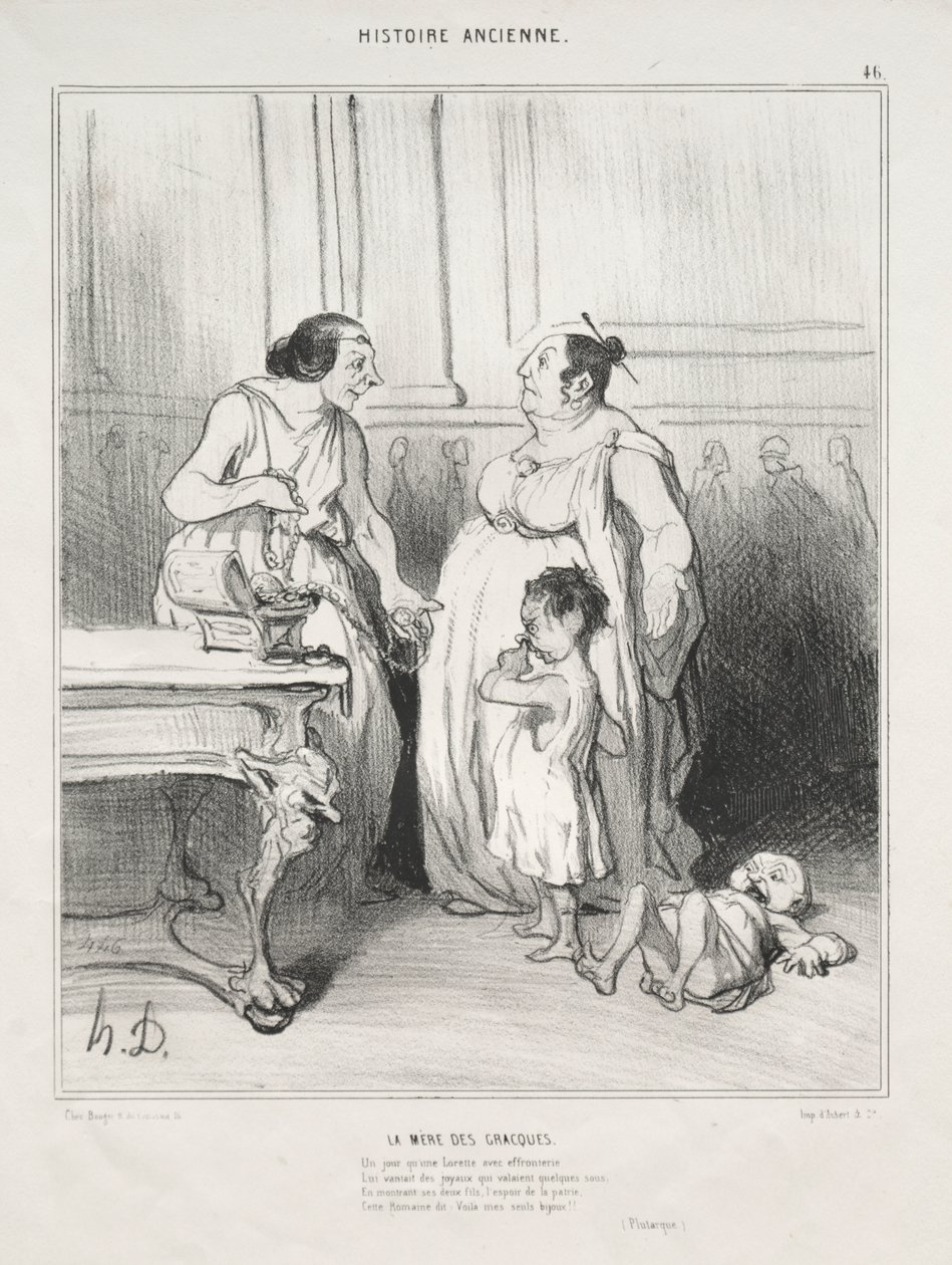 De moeder van de Gracchi door Honoré Daumier