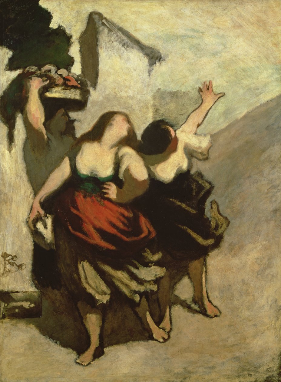 De schuinsmarcheerders (de dochters van de molenaar) door Honoré Daumier