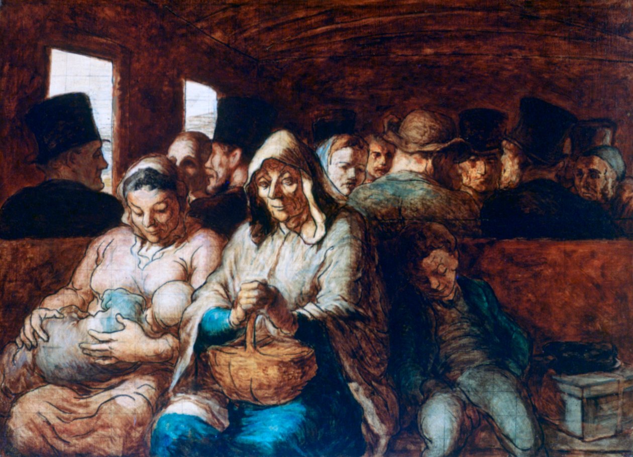 De Derde Klasse Wagon, ca. 1863-1865 door Honoré Daumier