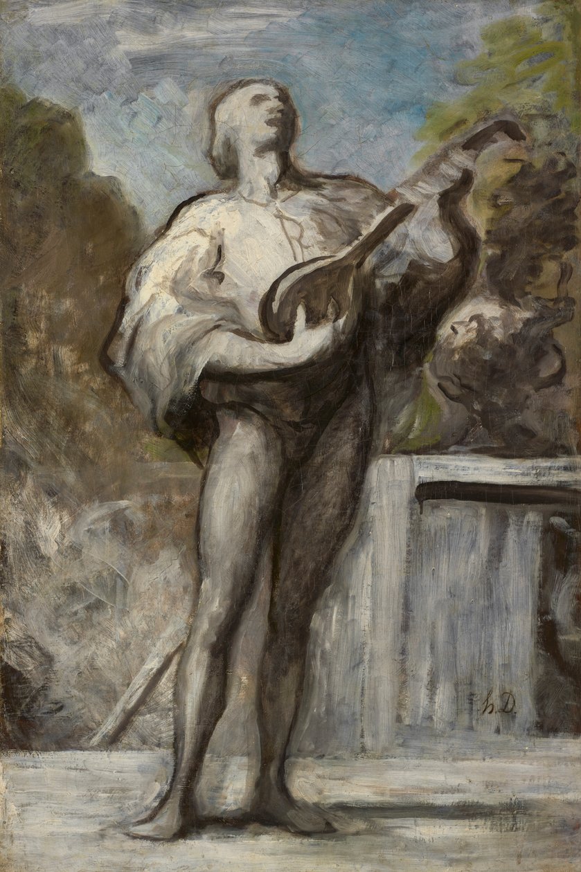 De troubadour door Honoré Daumier