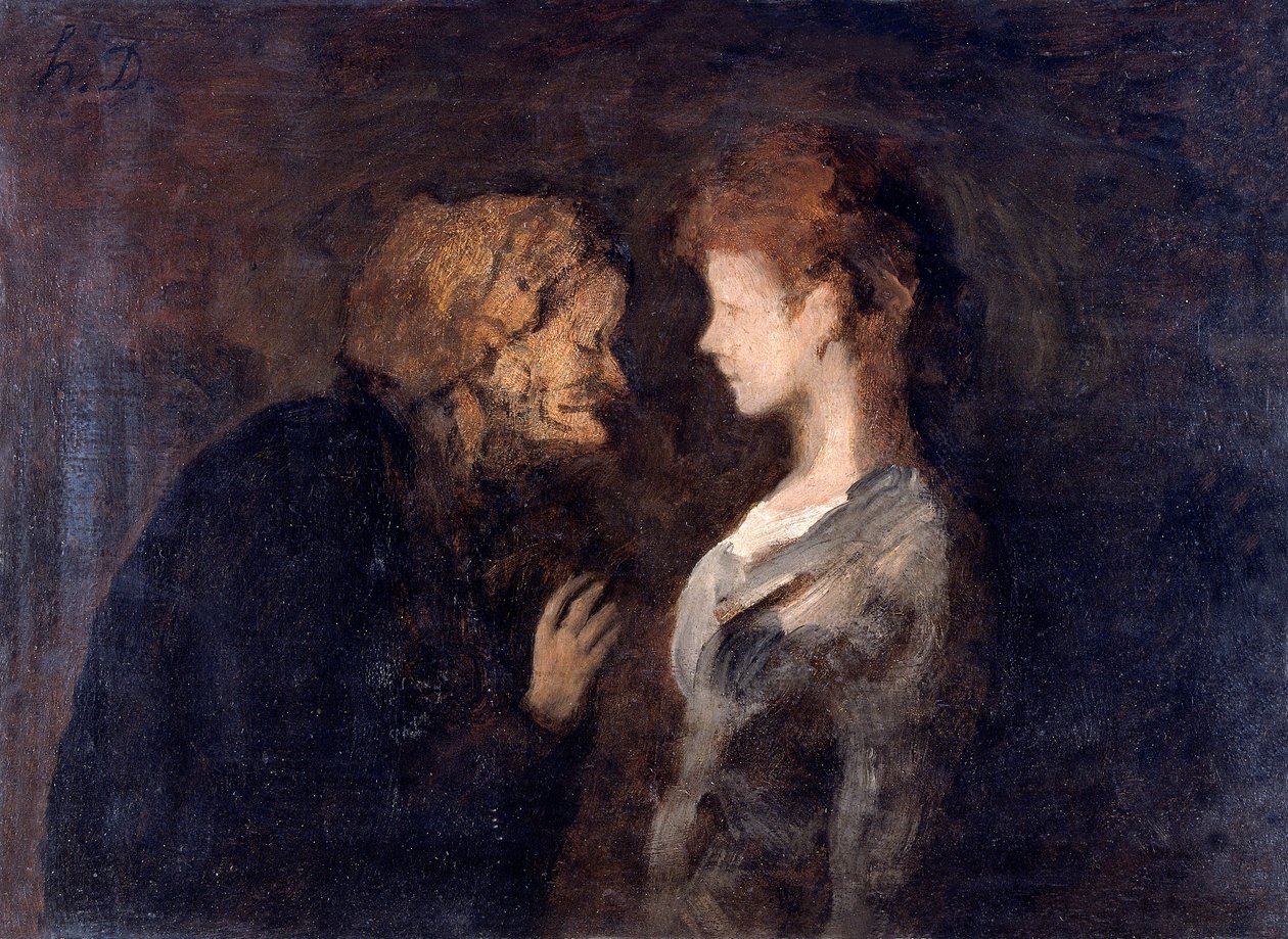 Het vertrouwen, Het geheim, 1828-1879 door Honoré Daumier