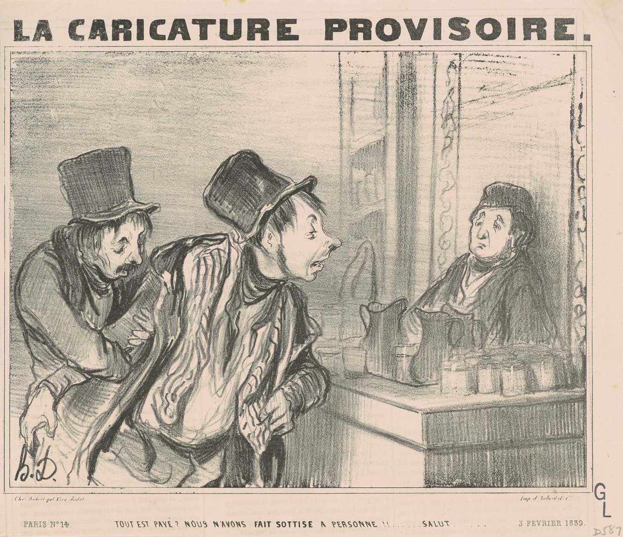 Alles is betaald? We hebben... gegroet door Honoré Daumier