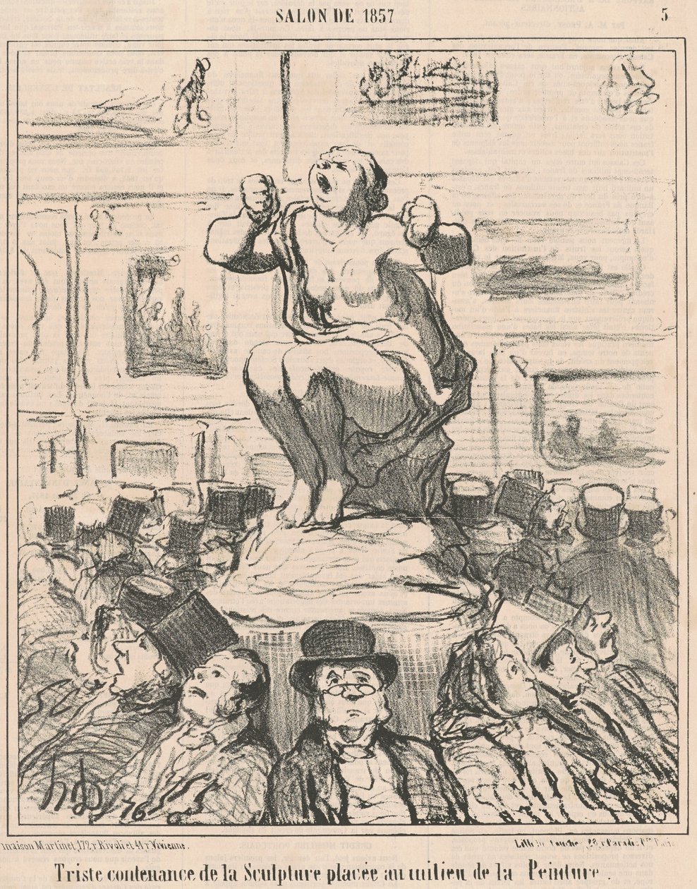 Trieste uitdrukking van de sculptuur door Honoré Daumier