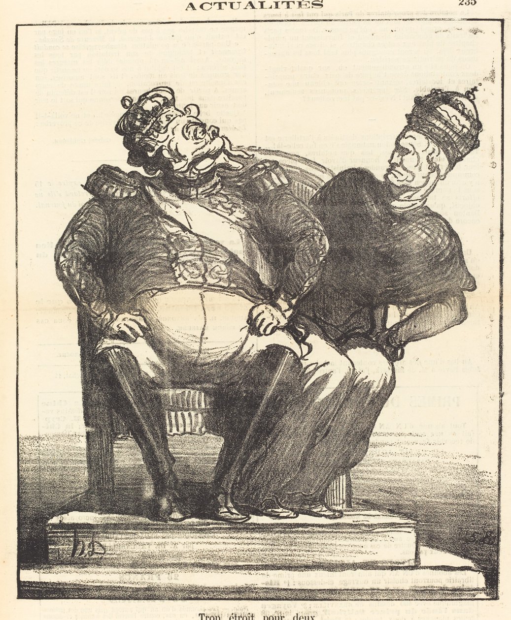 Trop étroit pour deux door Honoré Daumier