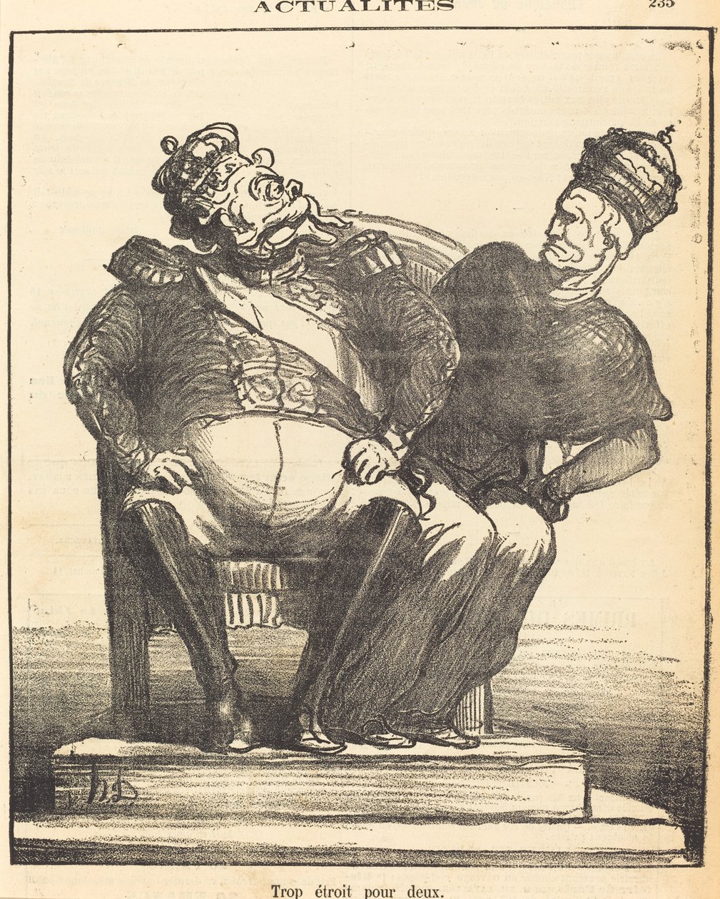 Te smal voor twee door Honoré Daumier