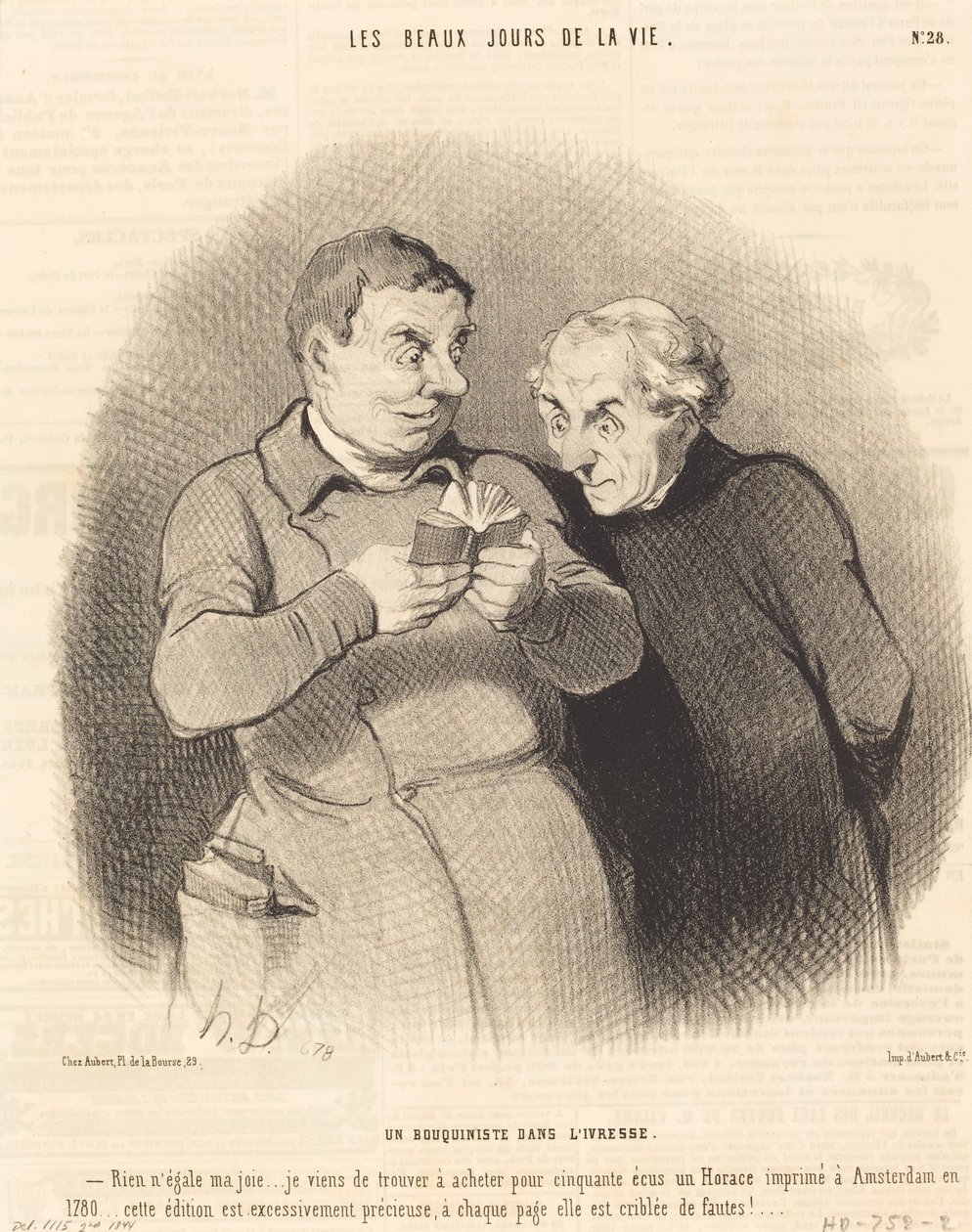 Een Boekverkoper in Dronkenschap door Honoré Daumier