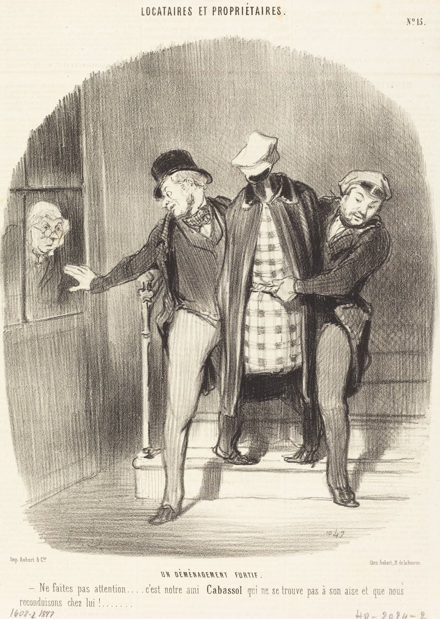 Een Stille Verhuizing door Honoré Daumier