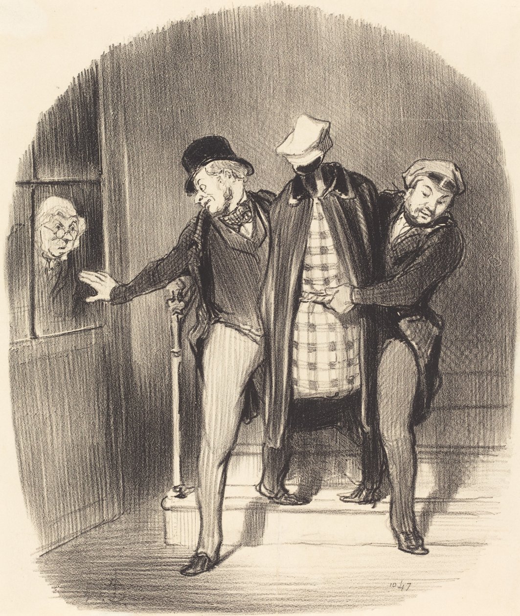 Een heimelijke verhuizing door Honoré Daumier