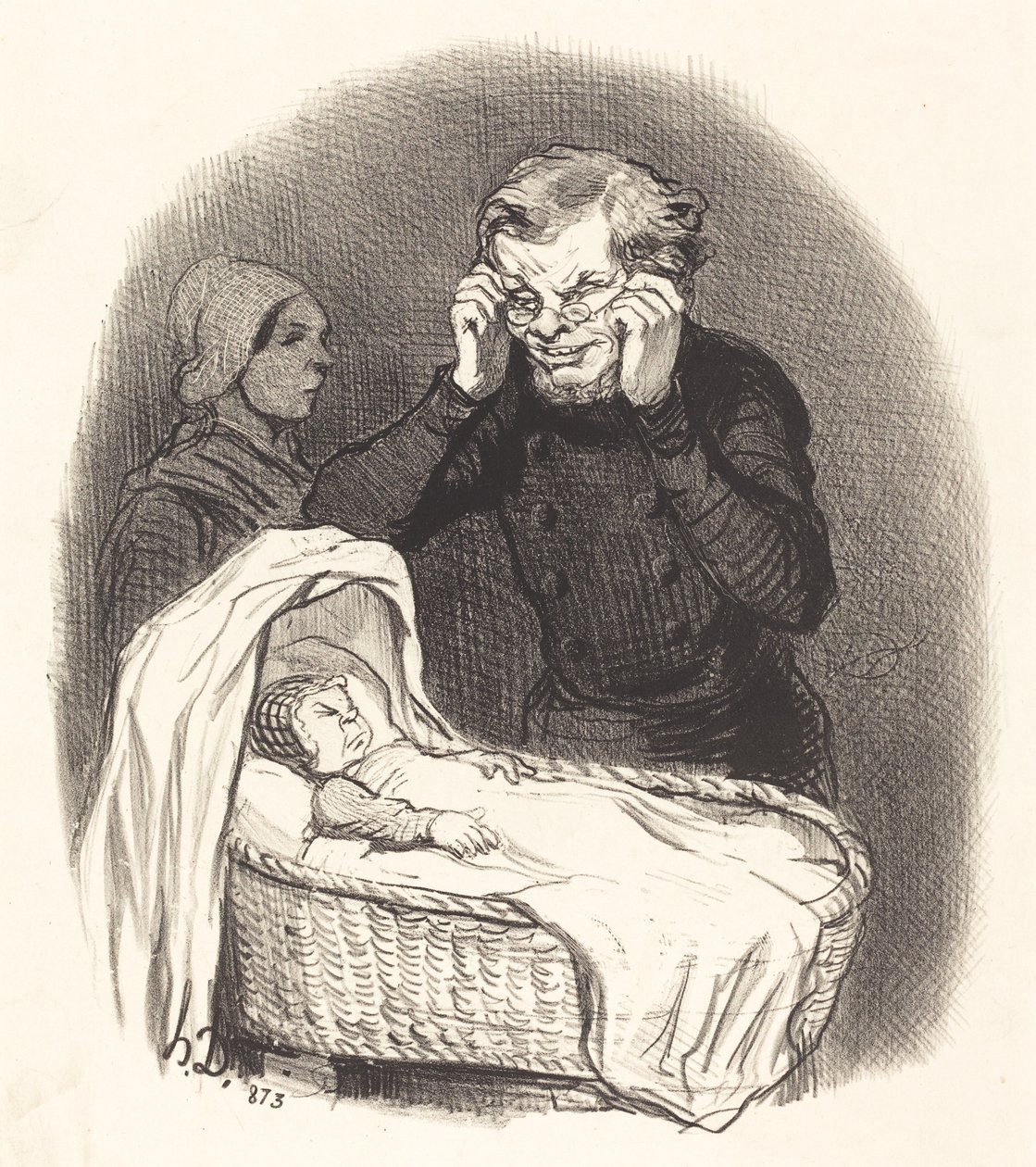 Een gelukkige vader door Honoré Daumier
